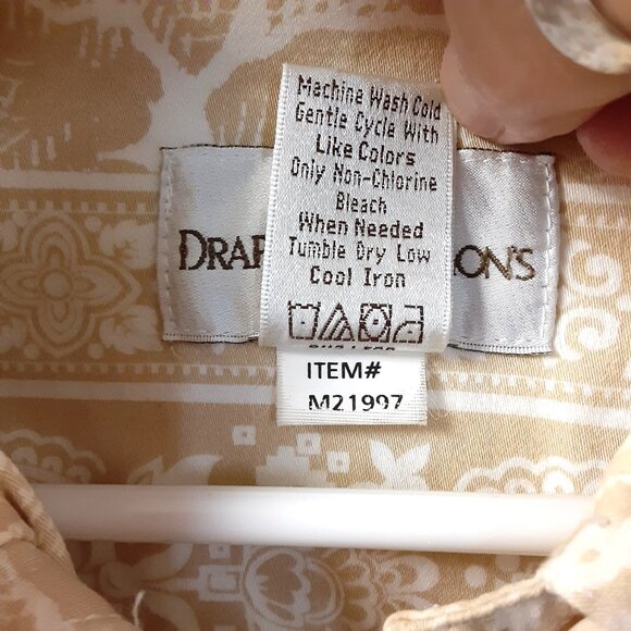 Drapers & Damons Woman's Top Size 14P, Pockets, Beige/White, Button Closure - Picture 4 of 8